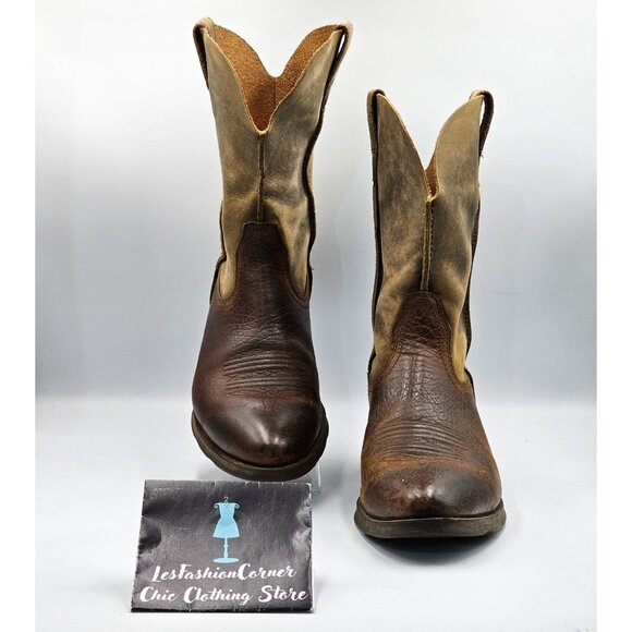 Ariat Men's Brown/Tan Leather Rambler Western Cowboy Boots Size 10.5D 2900 - Picture 3 of 15